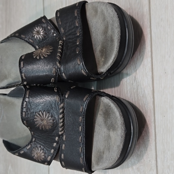 Dansko Women's Black Leather Slide Platform Sandals Shoes Sz 39/9 - Picture 5 of 15